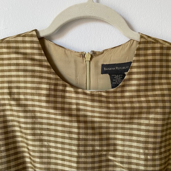 Banana Republic Silk Gingham Seath Dress | size 2 - Picture 2 of 4